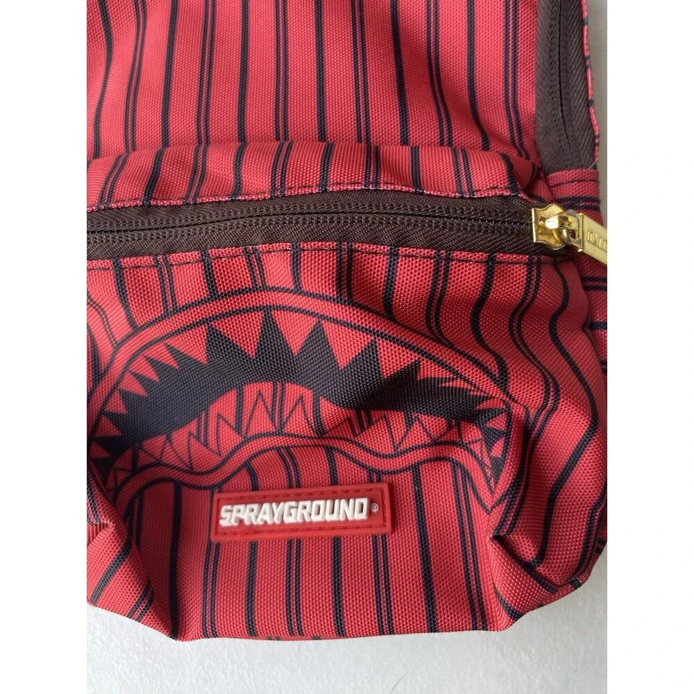 Sprayground Red Pinstripe Shark Teeth Crossbody Bag Shoulder Strap 910B1806NSZ